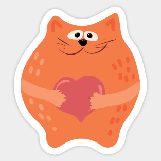 Сat with heart Sticker